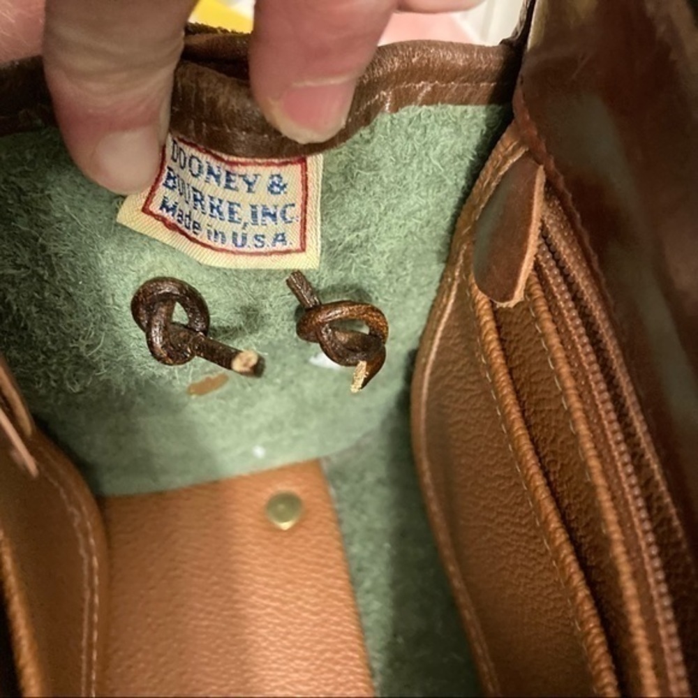 Dooney and Bourke A6 AWL rare green brown all weather leather satchel 2way bag - Picture 9 of 9